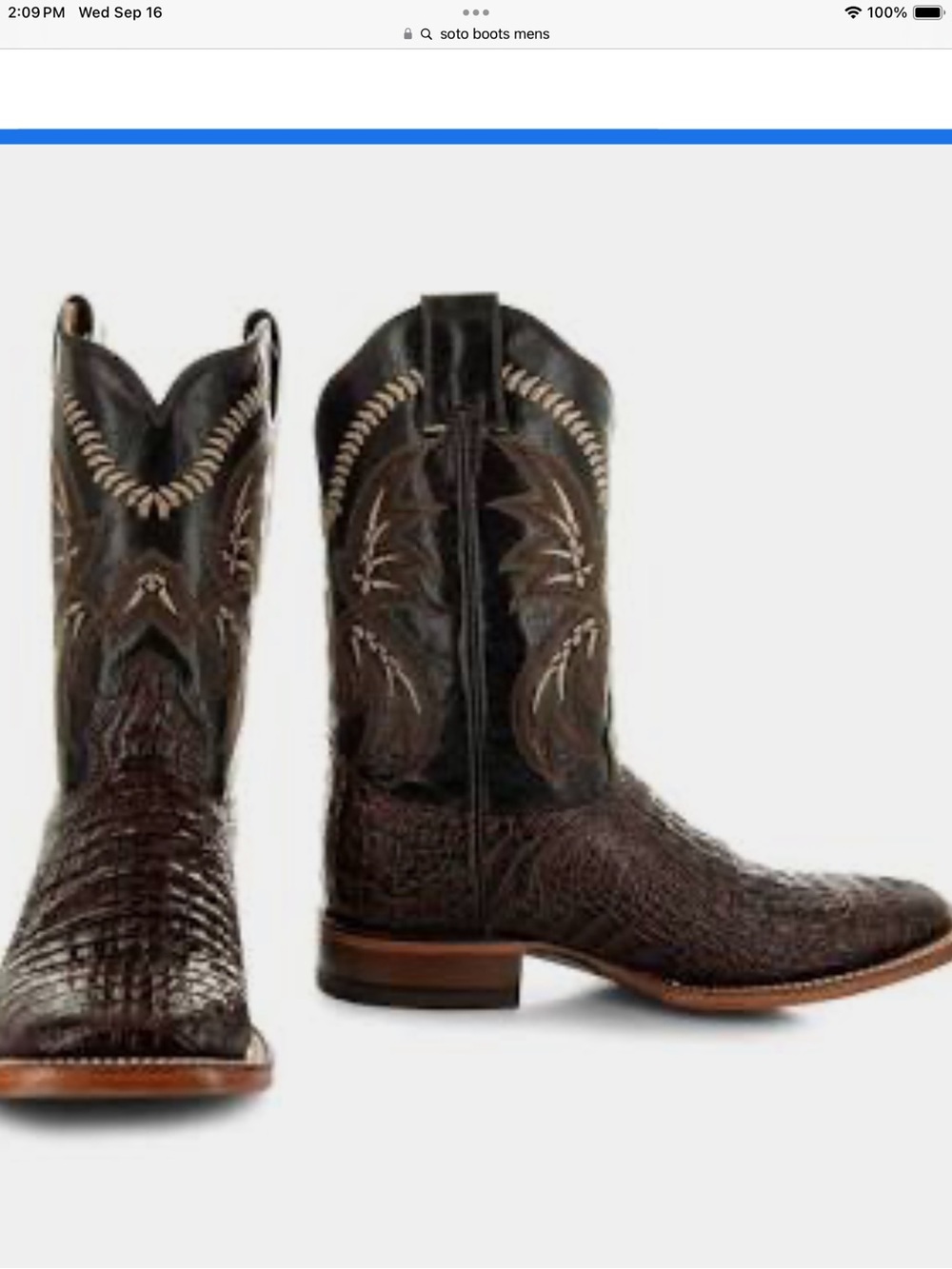 Men's Soto Ciaman belly print brown leatherWestern Cowboy Boots.classic pull on